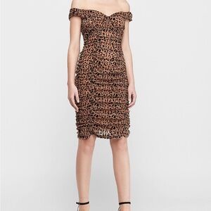 Express Leopard Print Off-Shoulder Dress (NWT)